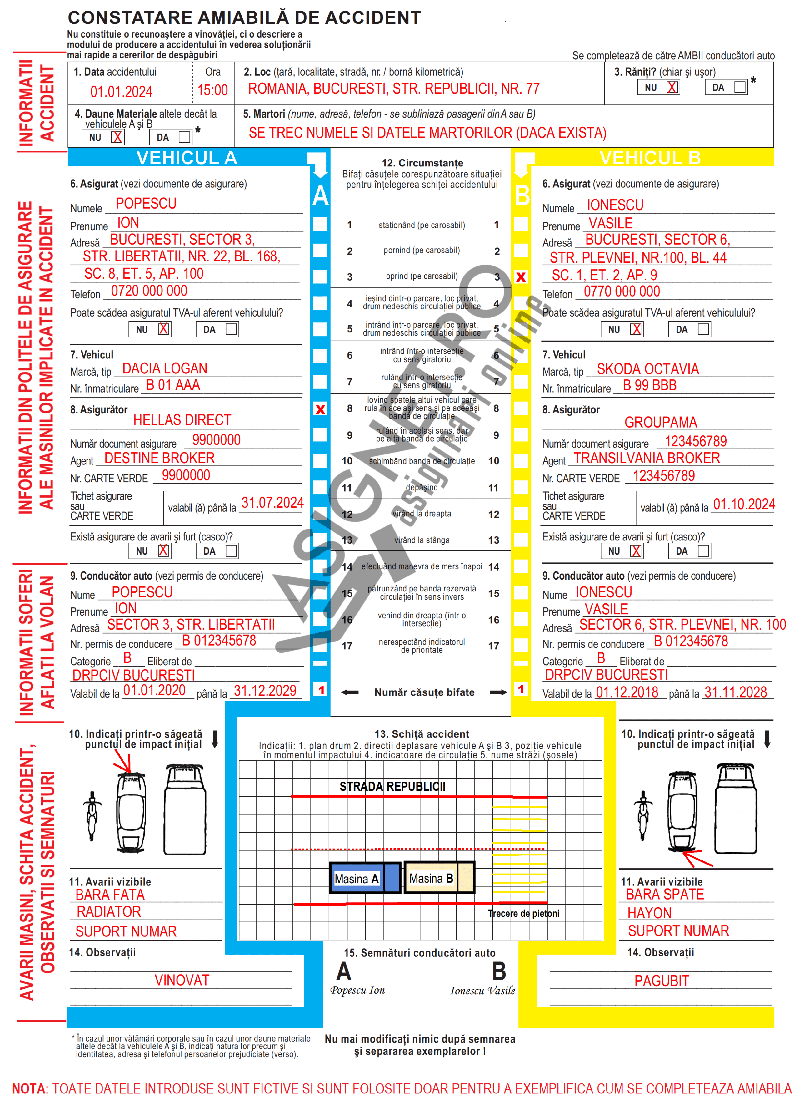 exemplu completare amiabila rca in caz de accident